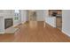 Inviting living room with cozy fireplace and sliding glass doors at 7950 W Flamingo Rd # 1077, Las Vegas, NV 89147