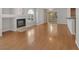 Inviting living room with cozy fireplace and sliding glass doors at 7950 W Flamingo Rd # 1077, Las Vegas, NV 89147
