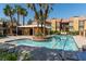 Community pool and lounge area, perfect for relaxation, set among lush greenery at 7950 W Flamingo Rd # 1077, Las Vegas, NV 89147