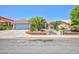 Charming single-story home featuring a well-manicured front yard with mature palm trees and a two-car garage at 905 White Thunder St, Henderson, NV 89002