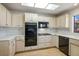 Well-lit kitchen with plenty of counterspace, cabinetry and black appliances at 9524 Quail Ridge Dr, Las Vegas, NV 89134