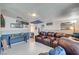 Spacious basement with leather seating and sports-themed decor at 1816 Silver Birch Ln, Las Vegas, NV 89104