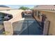 Aerial view of gated property featuring multiple metal carports and secure fencing at 2099 Port Royal Dr, Laughlin, NV 89029