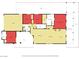 Layout of the home with four bedrooms, two bathrooms, living room, dining area, kitchen, carport, and patio at 2099 Port Royal Dr, Laughlin, NV 89029