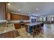 Modern kitchen with granite countertops, stainless steel appliances, and an island with bar seating at 2099 Port Royal Dr, Laughlin, NV 89029