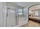 View of Main bedroom ensuite bath featuring shower and tub at 2099 Port Royal Dr, Laughlin, NV 89029