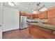 Kitchen with stainless steel appliances, a central island and granite countertop at 2455 W Serene Ave # 851, Las Vegas, NV 89123