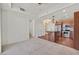 Open concept kitchen with stainless steel appliances and island at 2455 W Serene Ave # 851, Las Vegas, NV 89123