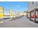 Expansive rooftop deck with pool, comfortable lounge chairs, and cabanas offering stunning city views at 3722 Las Vegas Blvd # 603, Las Vegas, NV 89158