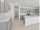 Modern kitchen with an island, gray cabinets, and stainless steel appliances at 4450 E Brusca Ct, Pahrump, NV 89061