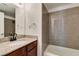 Bathroom features granite countertops and shower with decorative shower surround at 5240 Indian River Dr # 273, Las Vegas, NV 89103