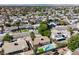 Aerial view of a neighborhood with pools, trees, and desert landscaping at 6330 Spring Meadow Dr, Las Vegas, NV 89103