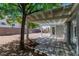 Large backyard features covered patio, mature shade tree, and block wall at 831 Purple Sage Ter, Henderson, NV 89015