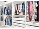 Well-organized closet featuring hanging clothes, drawers, and shelves, providing ample storage at 11856 Barona Mesa Ave, Las Vegas, NV 89138