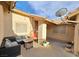 Enclosed patio featuring an egg chair and cozy lounge furniture under the sun at 2035 E Warm Springs Rd # 1017, Las Vegas, NV 89119