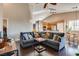 Bright living room with open layout, hardwood floors, and high ceilings at 3088 Paseo Mountain Ave, Henderson, NV 89052