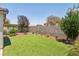 Well-maintained backyard with lush artificial turf, manicured landscaping, and privacy fencing at 3966 Crystal Trip Ct, Las Vegas, NV 89129
