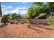 A serene backyard features desert landscaping and mature trees for a private outdoor retreat at 4016 Stormcrest Dr, Las Vegas, NV 89107