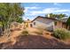 A charming backyard featuring mature trees and shrubs offering a serene outdoor living space at 4016 Stormcrest Dr, Las Vegas, NV 89107