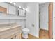 Bathroom featuring a vanity and walk-in shower at 4386 El Cebra Way, Las Vegas, NV 89121