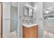 Bathroom with shower and single vanity at 4386 El Cebra Way, Las Vegas, NV 89121