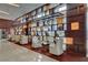 A stylish lobby seating area with elegant decor and display shelving at 4525 Dean Martin Dr # 909, Las Vegas, NV 89103
