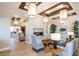 Inviting living room showcases a fireplace, stylish lighting, contemporary furnishings, and an open floor plan at 489 Open Hill Ave, Henderson, NV 89011