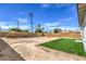 Large backyard with installed patch of green grass and mature landscaping at 5200 Blanton Dr, Las Vegas, NV 89122