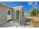View of backyard, featuring a door, and concrete walkway at 524 Hopi Pl, Boulder City, NV 89005