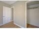 Bedroom with opened closet with shelving at 524 Hopi Pl, Boulder City, NV 89005
