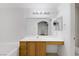 Bright bathroom with a large mirror, vanity, and combined tub and shower; convenient design at 525 Indian Princess Dr # 101, Las Vegas, NV 89145