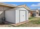 Backyard features a metal storage shed offering extra storage space at 600 Federal St, Henderson, NV 89015