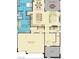 First floor plan featuring an open-concept living space including a 3-car garage, porch, and kitchen at 754 Tallgrass St, Las Vegas, NV 89138