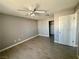 Bright bedroom with wood floors, ceiling fan, and closet at 8600 W Charleston Blvd # 2033, Las Vegas, NV 89117