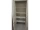 Open linen closet with organized shelving providing ample storage at 864 Chianti Way, Mesquite, NV 89027