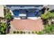 Overhead shot showing a backyard with a hot tub, patio area, and landscaped space, great for outdoor living at 11134 Casala Ct, Las Vegas, NV 89141
