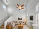 Bright, modern living room with high ceilings, neutral decor, and comfortable seating at 2125 Stone Well Rd, North Las Vegas, NV 89031