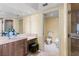 Bright bathroom featuring modern fixtures, and a glass-enclosed shower at 2777 Paradise Rd # 2302, Las Vegas, NV 89109