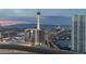 Amazing Las Vegas cityscape view from balcony showcasing the Sahara Hotel and other iconic towers at 2777 Paradise Rd # 2302, Las Vegas, NV 89109