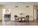 Sitting area with marble floors and views of the dining room, illuminated by a modern light fixture at 2777 Paradise Rd # 2302, Las Vegas, NV 89109