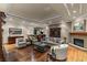 Elegant living room with a fireplace, hardwood floors, and a neutral color palette at 2877 Paradise Rd # 2602, Las Vegas, NV 89109