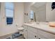 Bright bathroom features a large vanity, framed mirror, and modern fixtures at 505 Sterling Falls Ave, Henderson, NV 89011