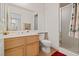 Functional bathroom featuring a shower, single sink, and practical vanity at 5317 Marietta Ave, Las Vegas, NV 89108