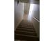 Carpeted staircase with a railing leading to the upper level with natural lighting at 6316 Beige Bluff St # 201, North Las Vegas, NV 89081