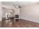 Cozy living room with hardwood floors, fireplace, and open layout at 9305 Hollycrest Dr, Las Vegas, NV 89117