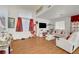 Bright living room showcasing high ceilings, wood floors, and stylish decor at 1025 Clover Tip Ct, Las Vegas, NV 89123