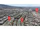 Community aerial view showing location, nearby streets, and residential homes, pinpointing specific area within the neighborhood at 156 Campbelltown Ave, Henderson, NV 89015