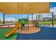 Community playground shaded and equipped with colorful equipment including a slide for children to enjoy at 182 Robledo St, Las Vegas, NV 89138