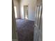 Neutral bedroom featuring carpet, natural light from the glass door, and access to an attached bathroom at 206 Valerian St, Henderson, NV 89015