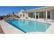 Beautiful backyard pool with a covered patio, ideal for enjoying sunny days and hosting outdoor gatherings and barbecues at 2261 Evening Lights St, Henderson, NV 89052